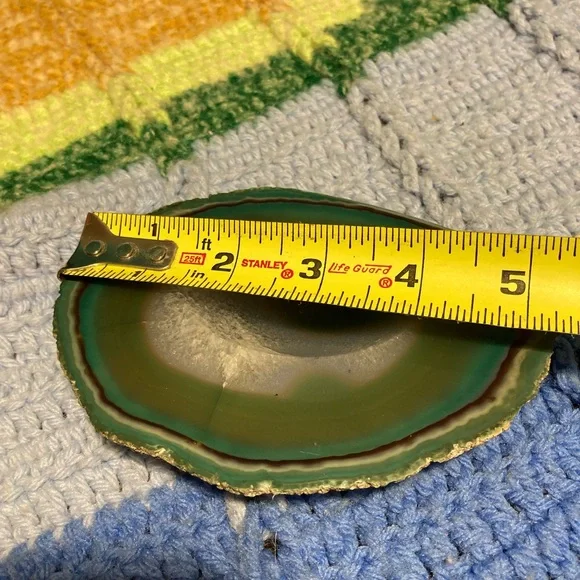 Vintage Green Agate Slice Crystal Geode Rock Piece Decor - Picture 15 of 16
